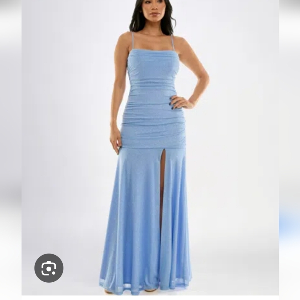City Studio Juniors' Glittered Ruched Slip Gown Sz 7/8 NWT Party Prom
